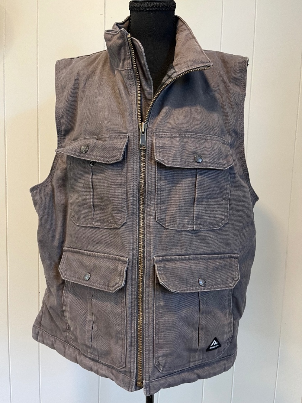 Men's Ridgecut Fleece-Lined Super-Duty Sanded Duck Work Vest Gray sz XL